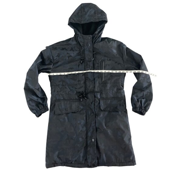 Anthropologie Avec Les Filles Star Camo Jacket Parka Sherpa Lined Long Length S - Picture 8 of 16